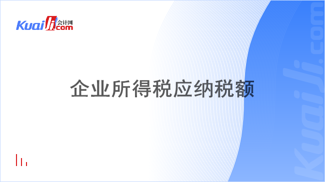 企业所得税应纳税额