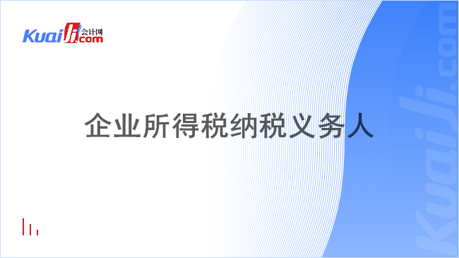 企业所得税纳税义务人