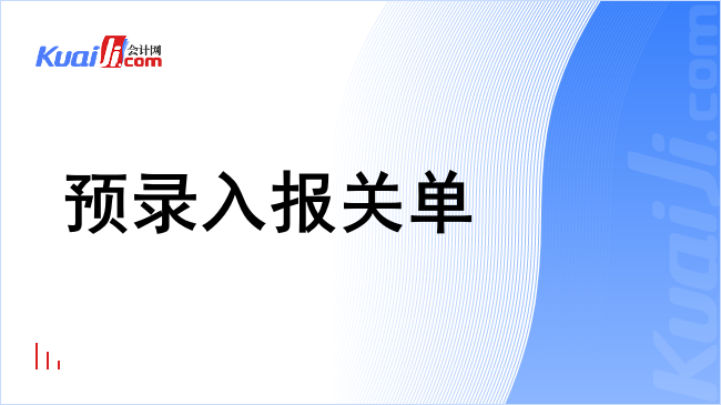 预录入报关单